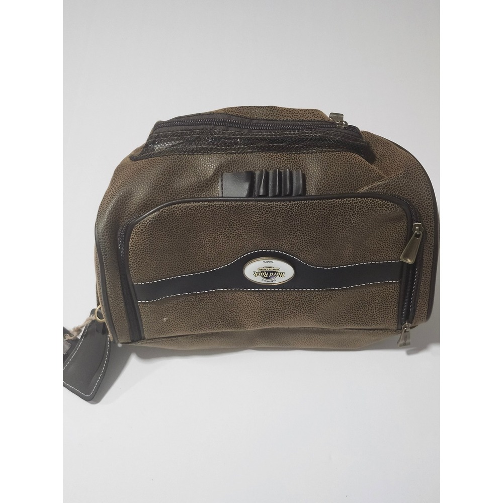 Hard Rock Hotel Casino Seminole Tampa Toiletry Bag Brown Faux Leather Dopp Kit